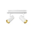 SLV wall and ceiling luminaire NOBLO® DOUBLE PHASE DTW 2 flames, round, Dim-To-Warm IP20, white dimmable