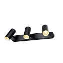SLV Applique et plafonnier NOBLO® TRIPLE PHASE 3 flammes, cylindrique, pivotant à la cardan IP20, noir gradable