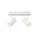 SLV Applique et plafonnier NOBLO® DOUBLE PHASE à 2 flammes, rond IP20, blanche gradable