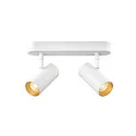 SLV Applique et plafonnier NOBLO® DOUBLE PHASE à 2 flammes, rond IP20, blanche gradable