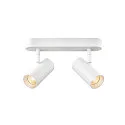 SLV Applique et plafonnier NOBLO® DOUBLE PHASE à 2 flammes, rond IP20, blanche gradable