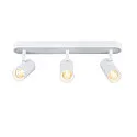SLV Applique et plafonnier NOBLO® TRIPLE PHASE 3 flammes, cylindrique, pivotant à la cardan IP20, blanche gradable