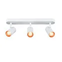 SLV Applique et plafonnier NOBLO® TRIPLE PHASE 3 flammes, cylindrique, pivotant à la cardan IP20, blanche gradable
