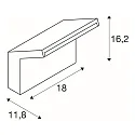 SLV Luminaire mural d'extérieur ORDI II angulaire IP65, noir, laqué gradable