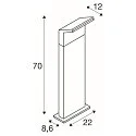 SLV outdoor floor lamp ORDI II POLE 70 square IP65, black dimmable