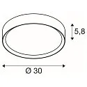 ceiling luminaire DECONA 30 CL round, suitable for VDU workstation IP44, white, lacquered dimmable