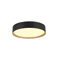 Luminaire de plafond DECONA 30 CL rond, adapté aux postes de travail avec écran IP44, or, noir, laqué gradable