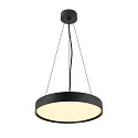 SLV Luminaire de plafond DECONA 42 CL rond, adapté aux postes de travail avec écran IP44, noir, laqué gradable