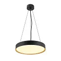 SLV Luminaire de plafond DECONA 42 CL rond, adapté aux postes de travail avec écran IP44, or, noir, laqué gradable