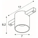 SLV Projecteur sur rail FIXT-IT! rond, version pour montage encastré, adapté aux postes de travail avec écran IP20, noir