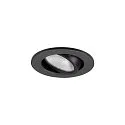 SLV Plafonnier encastré NEW TRIA® 45 rond, adapté aux postes de travail avec écran IP20, noir, laqué 