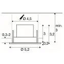 SLV Plafonnier encastré NEW TRIA® 45 rond, adapté aux postes de travail avec écran IP20, blanche, laqué 