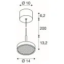 SLV Luminaire à suspension GRIP! FLAT IP20, or, noir gradable