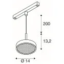 SLV Luminaire à suspension GRIP! FLAT IP20, or, noir gradable