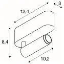 SLV Luminaire de plafond GRIP!S SINGLE adapté aux postes de travail avec écran IP20, noir, blanche, laqué gradable