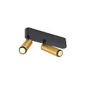 SLV ceiling luminaire GRIP!S DOUBLE suitable for VDU workstation IP20, gold, black, lacquered dimmable