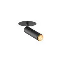 SLV Plafonnier encastré GRIP!S cylindrique, adapté aux postes de travail avec écran IP20, or, noir, laqué gradable