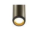 SLV Plafonnier encastré GRIP!S cylindrique, adapté aux postes de travail avec écran IP20, bronze, noir, laqué gradable