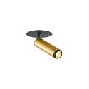 SLV Plafonnier encastré GRIP!S cylindrique, adapté aux postes de travail avec écran IP20, or, noir, laqué gradable
