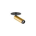 SLV Plafonnier encastré GRIP!S cylindrique, adapté aux postes de travail avec écran IP20, or, noir, laqué gradable