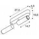 SLV Luminaire de plafond GRIP!M DOUBLE IP20, or, noir, laqué gradable