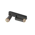 SLV ceiling luminaire GRIP!M DOUBLE IP20, gold, black, lacquered dimmable