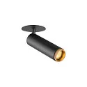 ceiling recessed luminaire GRIP!M cylindrical IP20, gold, black, lacquered dimmable