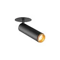 SLV ceiling recessed luminaire GRIP!M cylindrical IP20, gold, black, lacquered dimmable