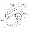 SLV Luminaire de plafond GRIP! L SPOT CL SINGLE cylindrique GU10 IP20, or, noir, laqué gradable