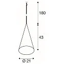 SLV Luminaire à suspension MAGICO 20 E27 IP20, aluminium gradable