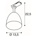 SLV Luminaire triphasé PARA CONE 14 GU10 IP20, aluminium, laqué gradable