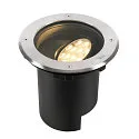 SLV floor recessed luminaire DASAR® L DALI round, swivelling, asymmetrical, dimmable IP65/IP67, stainless steel dimmable