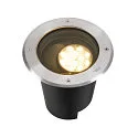 SLV floor recessed luminaire DASAR® L DALI round, swivelling, asymmetrical, dimmable IP65/IP67, stainless steel dimmable