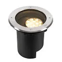 SLV floor recessed luminaire DASAR® L DALI round, swivelling, asymmetrical, dimmable IP65/IP67, stainless steel dimmable