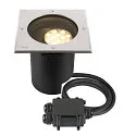 floor recessed luminaire DASAR® L DALI swivelling, square, asymmetrical, dimmable IP65/IP67, stainless steel dimmable