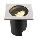 SLV Projecteur encastré DASAR® L DALI pivotant, carré, asymétrique, dimmable IP65/IP67, acier inoxydable gradable