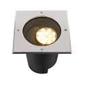 SLV Projecteur encastré DASAR® L DALI pivotant, carré, asymétrique, dimmable IP65/IP67, acier inoxydable gradable