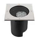 SLV Projecteur encastré DASAR® L DALI pivotant, carré, asymétrique, dimmable IP65/IP67, acier inoxydable gradable