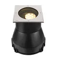 SLV Projecteur encastré DASAR® L DALI pivotant, carré, asymétrique, dimmable IP65/IP67, acier inoxydable gradable