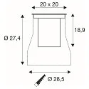 SLV Projecteur encastré DASAR® L DALI pivotant, carré, asymétrique, dimmable IP65/IP67, acier inoxydable gradable