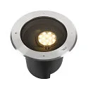 SLV Projecteur encastré DASAR® XL DALI rond, pivotant, asymétrique, dimmable IP65/IP67, acier inoxydable gradable