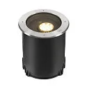 SLV Projecteur encastré DASAR® XL DALI rond, pivotant, asymétrique, dimmable IP65/IP67, acier inoxydable gradable