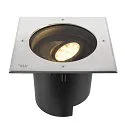 SLV Projecteur encastré DASAR® XL DALI pivotant, carré, asymétrique, dimmable IP65/IP67, acier inoxydable gradable