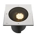 SLV Projecteur encastré DASAR® XL DALI pivotant, carré, asymétrique, dimmable IP65/IP67, acier inoxydable gradable