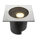 SLV Projecteur encastré DASAR® XL DALI pivotant, carré, asymétrique, dimmable IP65/IP67, acier inoxydable gradable