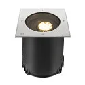 SLV Projecteur encastré DASAR® XL DALI pivotant, carré, asymétrique, dimmable IP65/IP67, acier inoxydable gradable