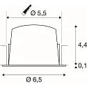 ceiling recessed luminaire NUMINOS® XS suitable for VDU workstation IP20, black dimmable