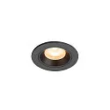 Plafonnier encastré NUMINOS® XS rond, adapté aux postes de travail avec écran IP20, noir, laqué gradable