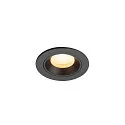 Plafonnier encastré NUMINOS® XS rond, adapté aux postes de travail avec écran IP20, noir, laqué gradable