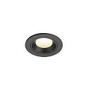 Plafonnier encastré NUMINOS® XS rond, adapté aux postes de travail avec écran IP20, noir, laqué gradable